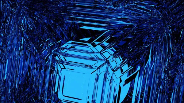 Abstract Background Crystallized Blue Stock Illustration — Stock Photo, Image