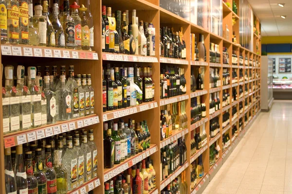 Wine Liquor Aisle — Stock fotografie