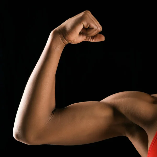 Strong Female Bicep Flexing — Stock Photo, Image