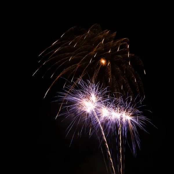 Beautiful Night View Fireworks — Stock Photo, Image