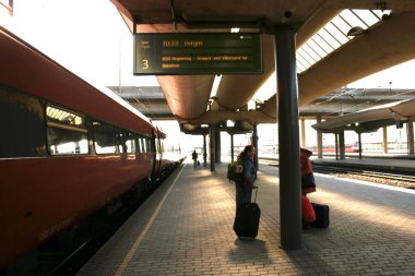 Norveç, Oslo 'daki Tren İstasyonu' ndaki insanlar