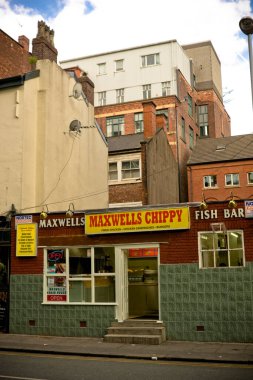 Maxwells Chippy fish bar in city