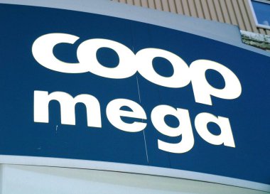 Coop mega sign on building