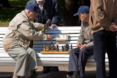 Chess match in city park