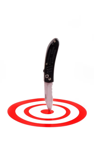 Bullseye Knife Background Close — Stock Photo, Image