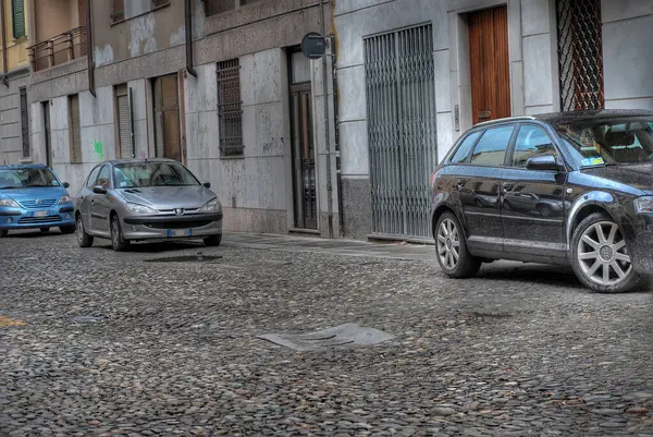 Auto Parcheggiate Strada Città — Foto Stock