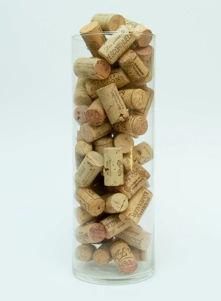 玻璃瓶中的葡萄酒软木塞 — 图库照片