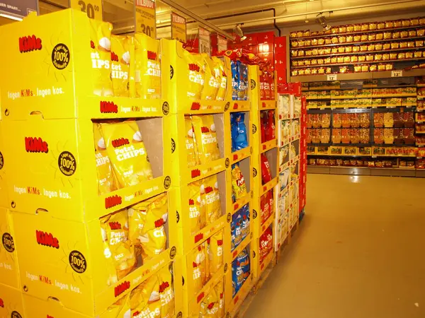 Sortimento Chips Supermercado — Fotografia de Stock