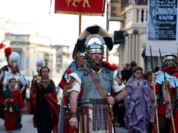 Roman Centurion Aktorzy Autentycznych Kostiumach — Zdjęcie stockowe