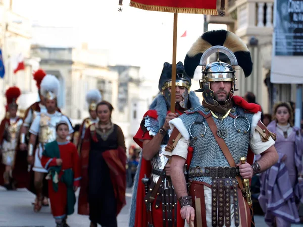 Roman Centurion Atores Trajes Autênticos — Fotografia de Stock