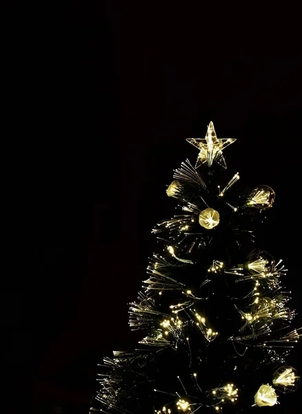 美丽的圣诞树 新年或圣诞背景 — 图库照片