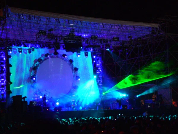 Концерт Pink Floyd Австралии Сцена Шоу Дыма Освещения — стоковое фото