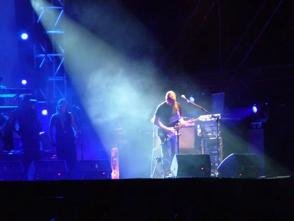 Concierto Pink Floyd Australia Escenario Con Espectáculo Humo Iluminación —  Fotos de Stock