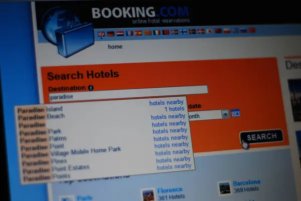 Booking Site Screen — Stock Photo, Image