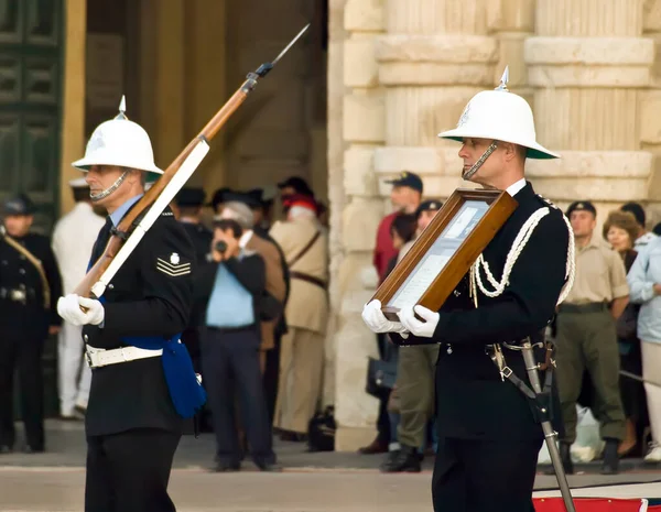 Members Malta Police Force Standing Parade — Φωτογραφία Αρχείου