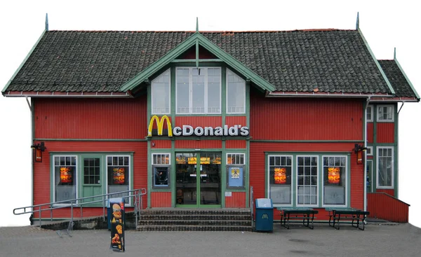 Mcdonaldovo Logo Obchodě Rychlým Občerstvením — Stock fotografie