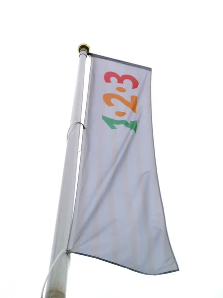 Σημαία Λογότυπου Λευκό Φόντο — Φωτογραφία Αρχείου