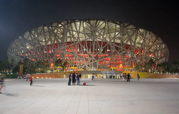 Beijing Estadio Olímpico Por Noche — Foto de Stock