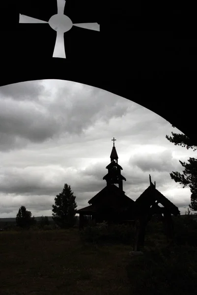 小奥塞特山教堂 用来举行黑白婚礼 — 图库照片