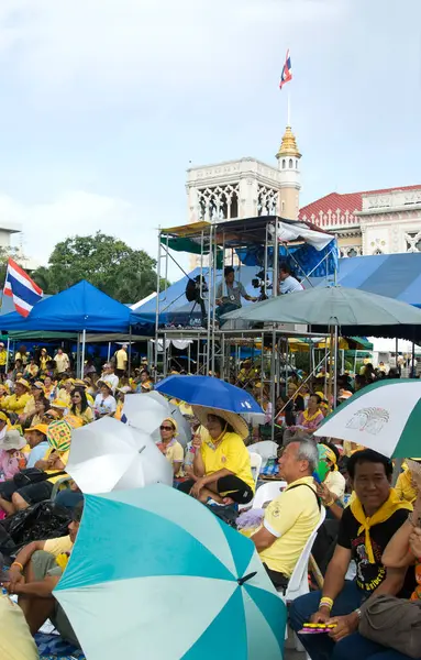 Manifestanti Contro Primo Ministro Samak Thailandia — Foto Stock