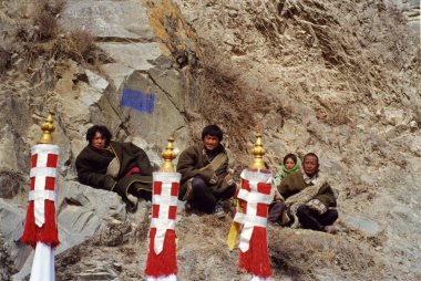 Geleneksel Tibet Festivali manzarası