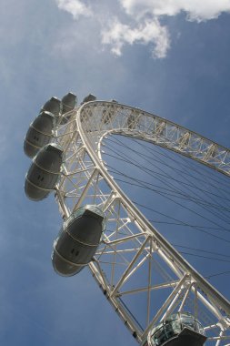 Mavi gökyüzünün üzerindeki Londra Gözü