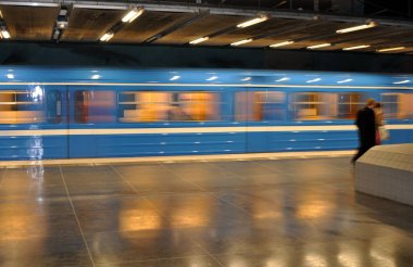 Stockholm insanlar yeraltı metro istasyonu, İsveç, Scandinavia, Europe