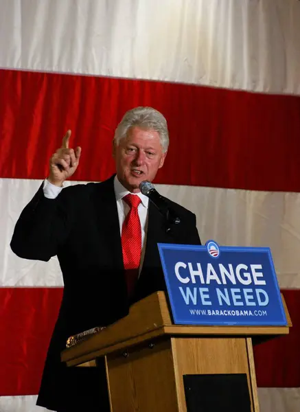 Bill Clinton Uomo Celebrità All Evento Sullo Sfondo — Foto Stock