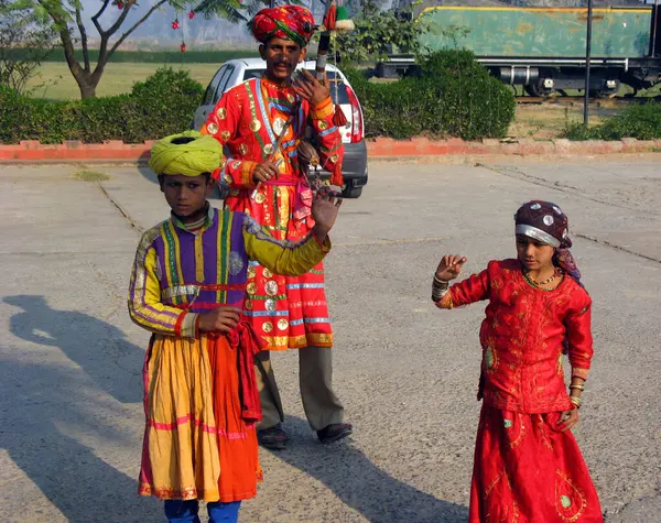 Die Indischen Straßenkünstler — Stockfoto