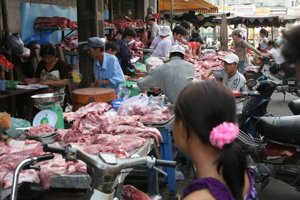 Mercado Ocupado Chinatown Saigon — Fotografia de Stock