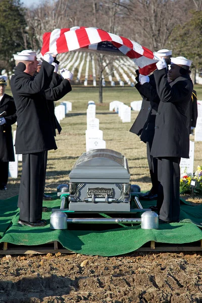 Slutlig Hälsning Militär Begravning — Stockfoto