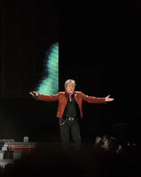 Rod Stewart Performs Concert Millennium Stadium His Rockin Tour Cardiff — Stock Photo, Image