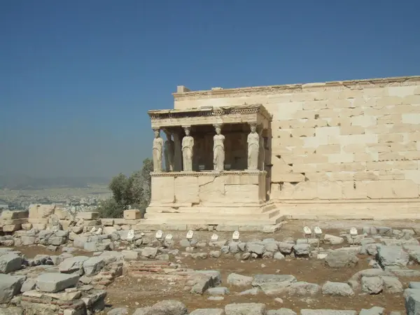 Ancient Erechtheion Temple Acropolis Hill Athens Greece — Stock Photo, Image