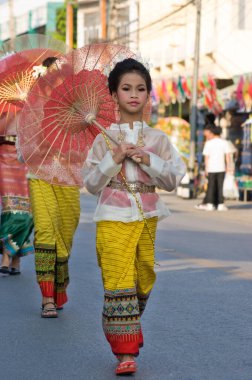 Chiang Mai, Tayland 'da düzenlenen geleneksel Şemsiye Festivali, 2010