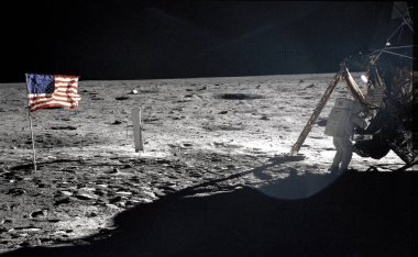 Neil Armstrong On The Moon  on background