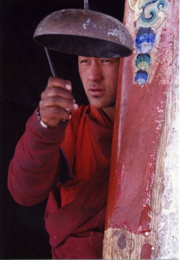 Tibetan monk  close-up view