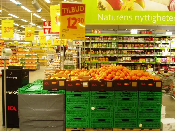 Naranjas Maduras Tienda Frutas —  Fotos de Stock