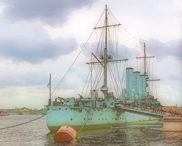 Crucero Aurora San Petersburgo Rusia — Foto de Stock