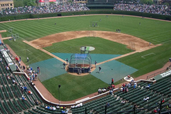 Ригли Филд Chicago Cubs Игра Бейсбол — стоковое фото