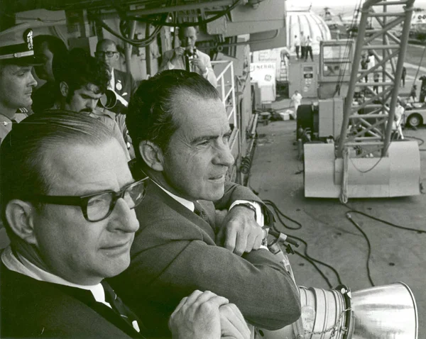 President Nixon and Dr. Paine Wait to Meet Apollo 11 Astronauts 