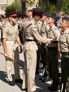 MALTA - OCTOBER 05 2008: Recruits for the Armed Forces of Malta stand at attention