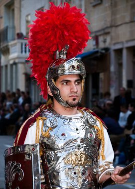 Romalı Centurion, otantik kostümlü oyuncular. 