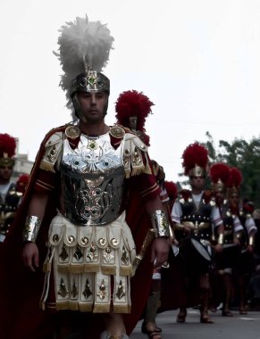 Romalı Centurion, otantik kostümlü oyuncular. 