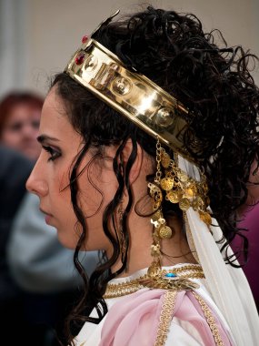 VALLETTA, MALTA - 30 Nisan 2018 'de Malta, Malta' da düzenlenen Kutsal Cuma geçit töreninde İncil 'deki tutku sahnelendi. Malta 'da Paskalya. Malta' da geleneksel Paskalya alayı.