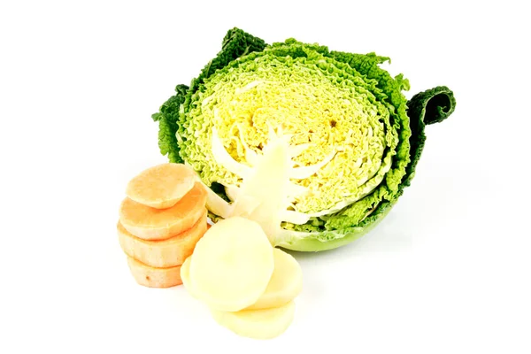 Half Cabbage Potato Slices — Stock Photo, Image