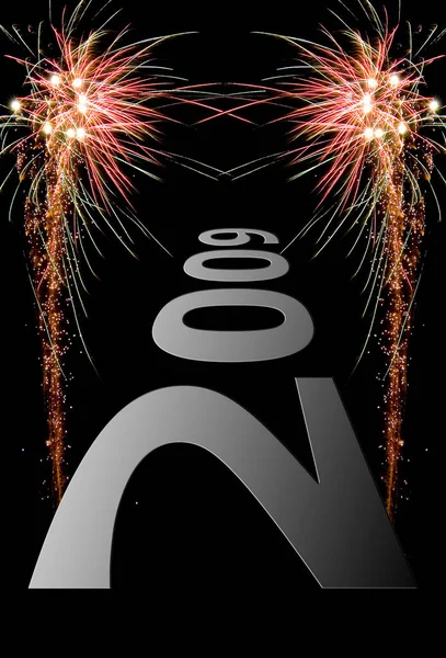 2009 Nuovo Anno Fuochi Artificio Celebrazione — Foto Stock