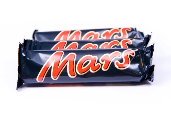 Mars Bars Vit Bakgrund — Stockfoto