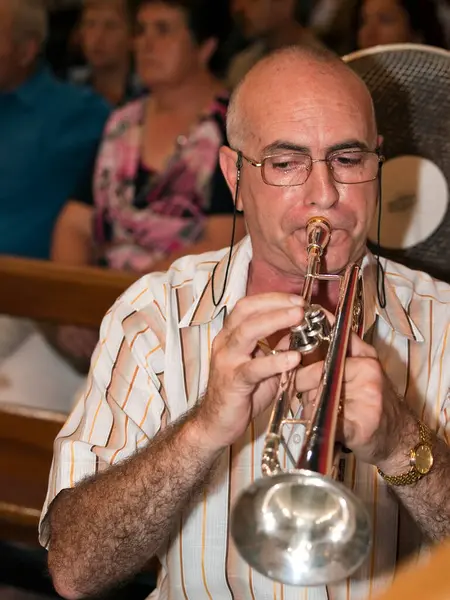 Pohled Trumpetistu Církve — Stock fotografie