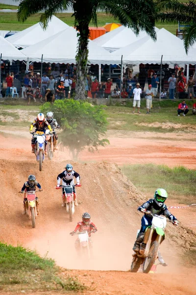 Campeonato Motocross Pilotos Bicicleta — Fotografia de Stock