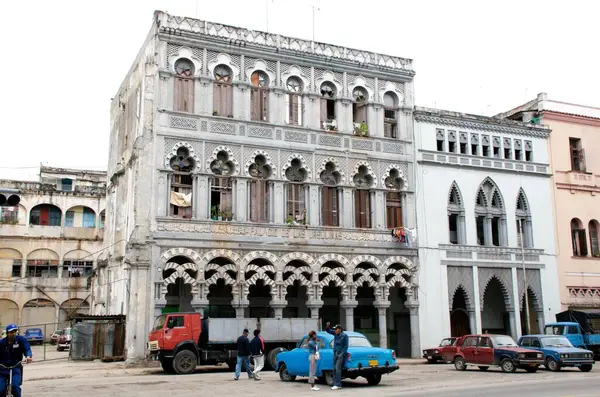 Plano Escénico Vieja Arquitectura Habana Cuba — Foto de Stock